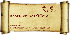 Kesztler Valéria névjegykártya