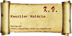 Kesztler Valéria névjegykártya